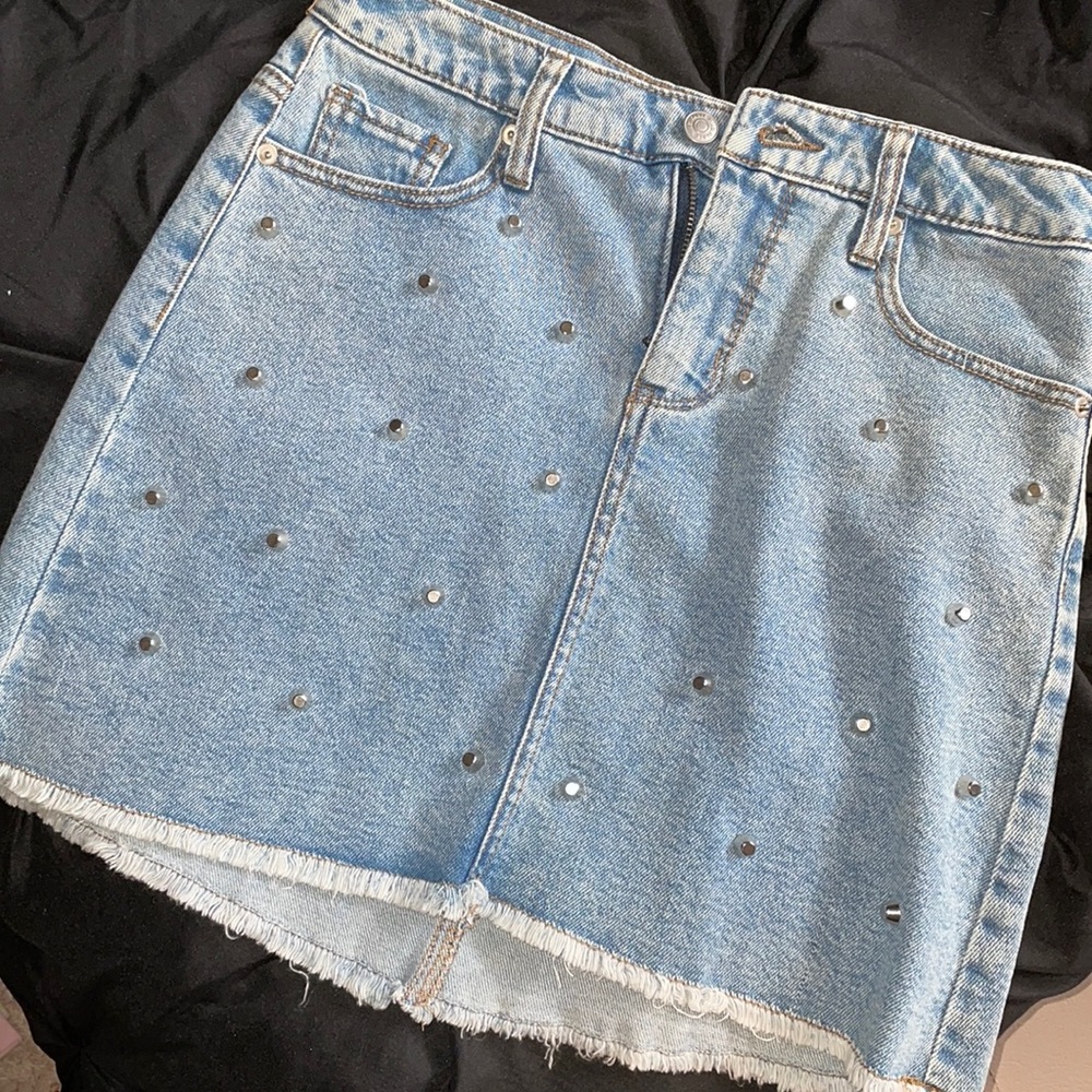 Studded Denim Skirt - Picture 1 of 5